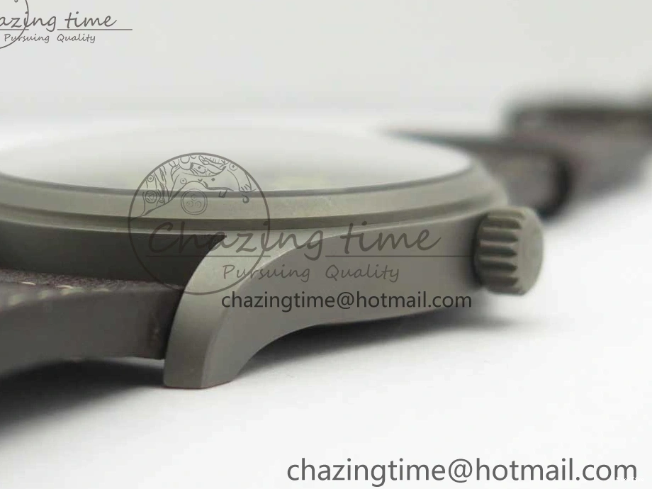 MIROTIME 0328 SmartChoice Mark XVIII IW327006 Titanium M+F 1:1 Best Edition Black Dial on Brown Leather Strap A 7145